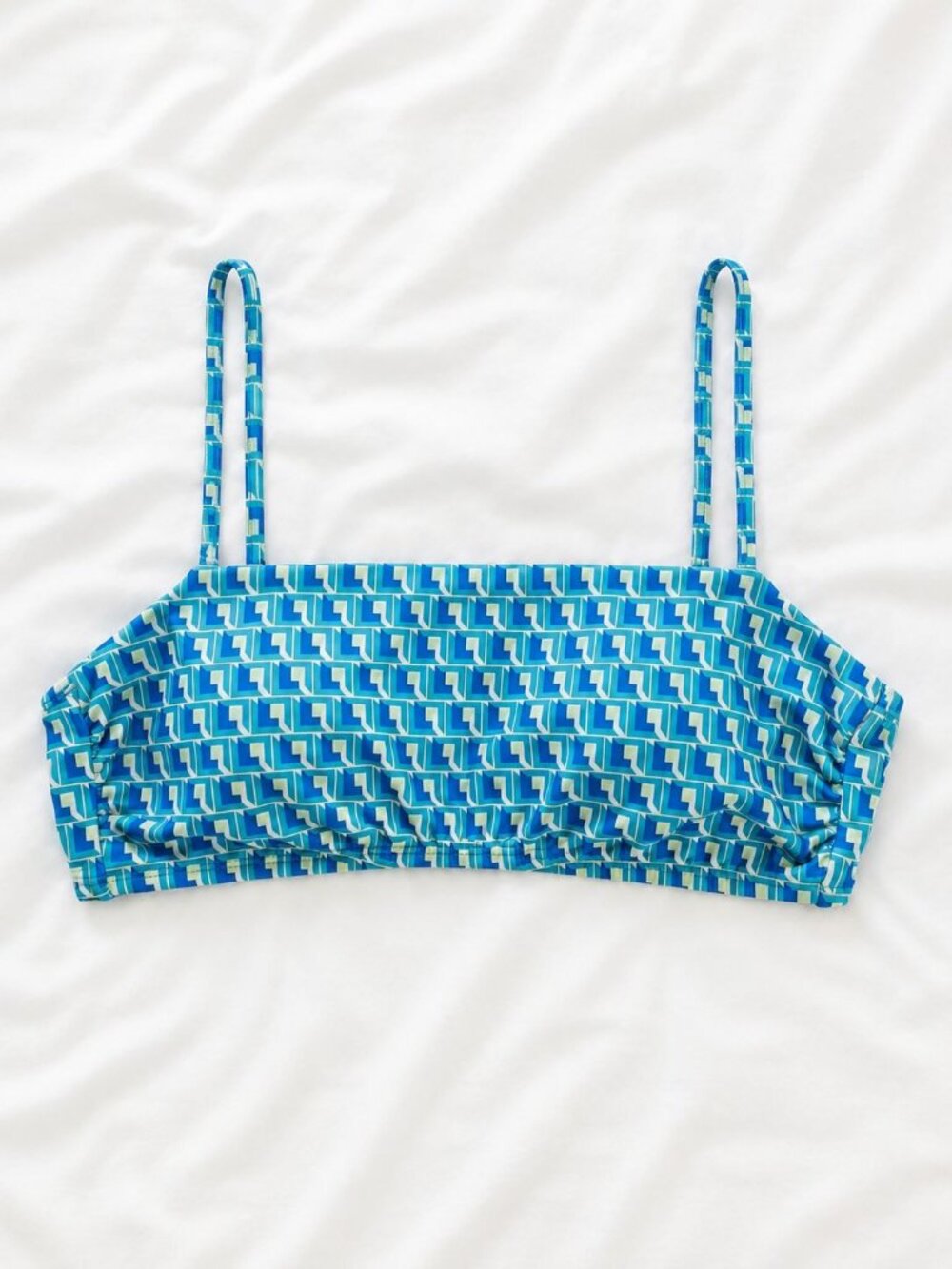 Women's Blue Geo Print Bralette Top Size M (8-10) NWT - Time and Tru